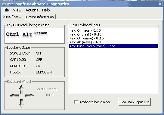 Microsoft Keyboard Diagnostics