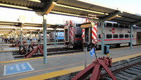 Passenger cars at Caltrain Station