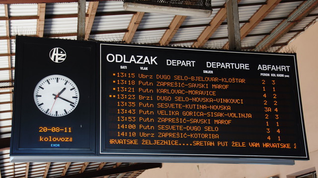 Zagreb departures