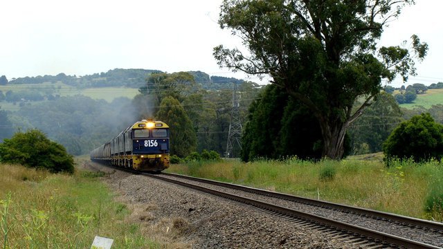 Grain approaching the level crossing before Robertson