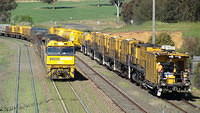 Southbound Steel passes QR