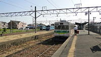 Chichibu EMU departing Takekawa for Kumagaya