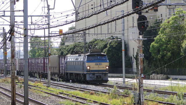 EF66 on freight passing Suita